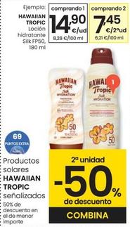 Oferta de Hawaiian Tropic - Locion Hidratante Silk Fp50 por 14,9€ en Eroski
