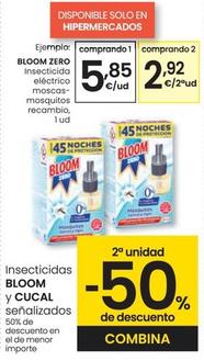 Oferta de Bloom - Insecticida Eléctrico Moscas-Mosquitos Recambio por 5,85€ en Eroski