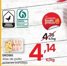 Oferta de Eroski - Alas De Pollo Enteras Bandeja por 4,14€ en Eroski
