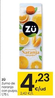 Oferta de Zu - Zumo De Naranja Con Pulpa por 4,23€ en Eroski