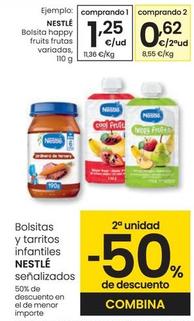 Oferta de Nestlé - Bolsita Happy Fruits Frutas Variadas por 1,25€ en Eroski