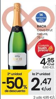 Oferta de Bach - Cava Brut Nature por 4,95€ en Eroski