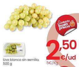 Oferta de Uva Blanca Sin Semilla por 2,5€ en Eroski