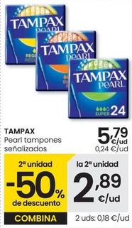 Oferta de Tampax - Pearl Tampones por 5,79€ en Eroski
