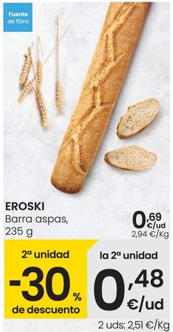 Oferta de Eroski - Barra Aspas por 0,69€ en Eroski