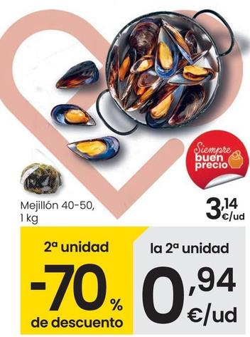 Oferta de Mejillon 40 - 50 por 3,14€ en Eroski