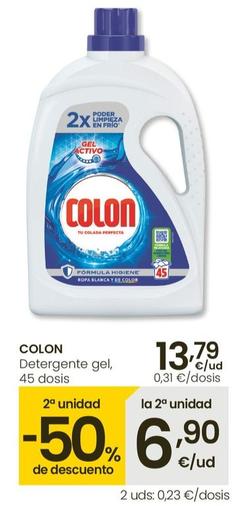 Oferta de Colon - Detergente Gel , 45 Dosis por 13,79€ en Eroski