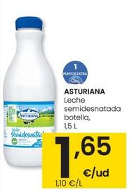 Oferta de Asturiana - Leche Semidesnatada Botella por 1,65€ en Eroski