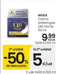 Oferta de Nivea - Crema Antiarrugas Q10 Noche por 9,99€ en Eroski