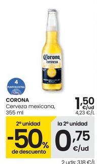 Oferta de Corona - Cerveza Mexicana por 1,5€ en Eroski