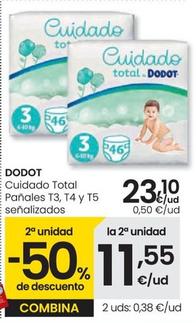 Oferta de Dodot - Cuidado Total Pañales T3, T4 Y T5 por 23,1€ en Eroski