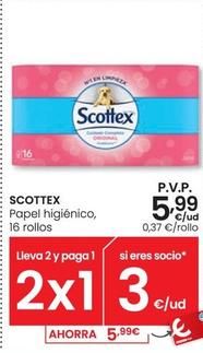 Oferta de Scottex - Papel Higiénico 16 Rollos  por 5,99€ en Eroski