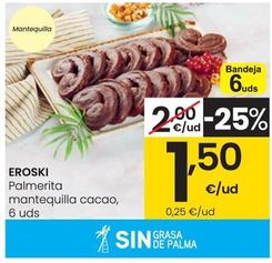 Oferta de Eroski - Palmerita Mantequilla Cacao por 1,5€ en Eroski
