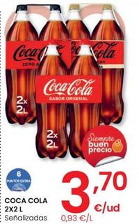 Oferta de Coca-Cola - 2x2 L por 3,7€ en Eroski