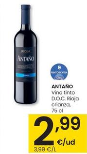 Oferta de Añares - Vino Tinto D.o.c. Rioja Crianza por 5,49€ en Eroski