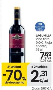 Oferta de Lagunilla - Vino Tinto D.O.C. Rioja Crianza por 7,69€ en Eroski