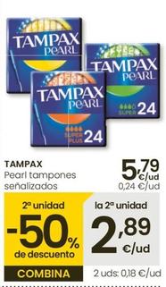 Oferta de Tampax - Pearl Tampones por 5,79€ en Eroski
