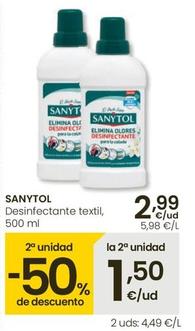 Oferta de Sanytol - Desinfectante Textil por 2,99€ en Eroski
