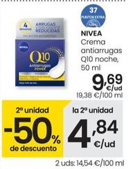 Oferta de Nivea - Crema Antiarrugas Q10 Noche por 9,69€ en Eroski