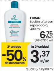 Oferta de Ecran - Locion Aftersun Reparadora por 6,75€ en Eroski