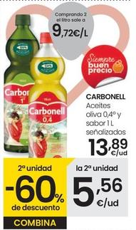Oferta de Carbonell - Aceite Oliva 0.4 Y Sabor 1 L Senalizados por 13,89€ en Eroski