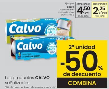 Oferta de Calvo - Atúnclaro En Aceite De Oliva por 4,5€ en Eroski