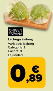 Oferta de Lechuga Iceberg por 0,89€ en Supeco