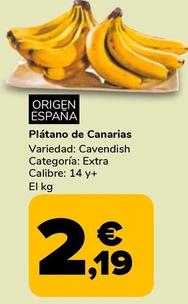 Oferta de Plátano De Canarias por 2,19€ en Supeco