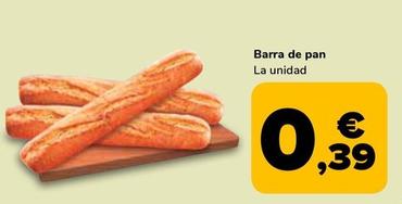 Oferta de Barra De Pan por 0,39€ en Supeco