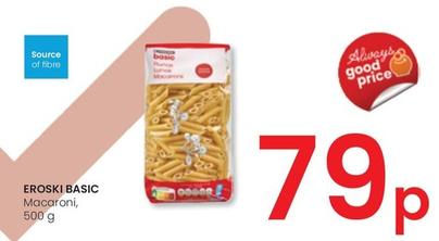 Oferta de Eroskiu Basic - Macaroni por 0,79€ en Eroski