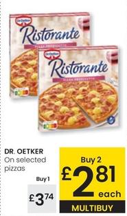 Oferta de Dr Oetker - On Selected Pizzas por 3,74€ en Eroski