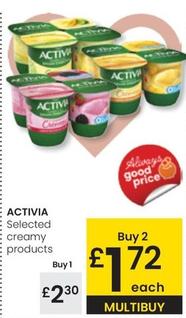 Oferta de Activia - Selected Creamy Products por 2,3€ en Eroski