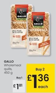 Oferta de Gallo - Wholemeal Quills por 1,81€ en Eroski