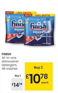 Oferta de Finish - All In One Dishwasher Detergent , 48 Washes por 14,38€ en Eroski