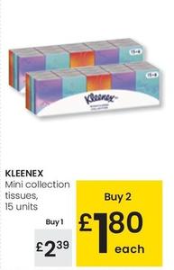 Oferta de Kleenex - Mini Collection Tissues , 15 Units por 2,39€ en Eroski