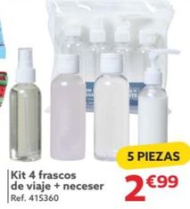 Oferta de  Kit 4 frascos de viaje + neceser  por 2,99€ en GiFi