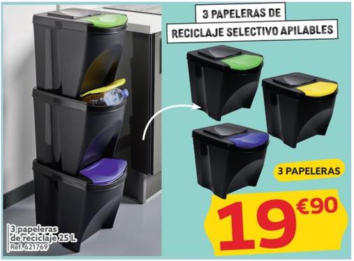 Oferta de 13 papeleras de reciclaje por 19,9€ en GiFi