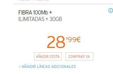 Oferta de Tarifas internet por 28,99€ en Simyo