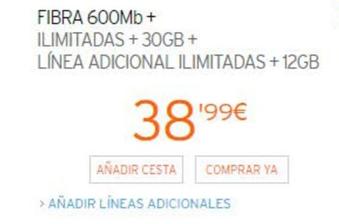 Oferta de Tarifas internet por 38,99€ en Simyo