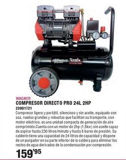 Oferta de Wagner - Compresor Directo Pro 24L 2HP por 159,95€ en Ferrcash