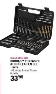 Oferta de Black & Decker - Brocas Y Puntas De Atornillar En Set por 33,95€ en Ferrcash