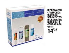 Oferta de Hidrowater - Cartuchos Osmosis Sedimentos Hidrowater Nereo Kit4 Carbon Gac por 14,95€ en Ferrcash