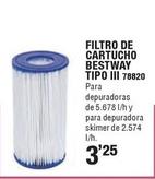 Oferta de Bestway - Filtro De Cartucho Tipo 3 78820 por 3,25€ en Ferrcash