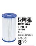 Oferta de Bestway - Filtro De Cartucho Tipo 3 105046 por 8,95€ en Ferrcash