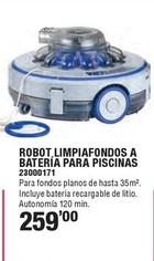 Oferta de Robot Limpiafondos A Bateria Para Piscina por 259€ en Ferrcash