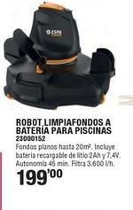 Oferta de Robot Limpiafondos A Bateria Para Piscina por 199€ en Ferrcash