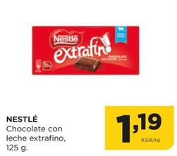 Oferta de Nestlé - Chocolate Con Leche Extrafino por 1,19€ en Alimerka