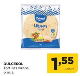 Oferta de Dulcesol - Tortillas Wraps por 1,55€ en Alimerka