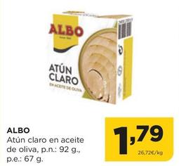 Oferta de Albo - Atún Claro En Aceite De Oliva por 1,79€ en Alimerka