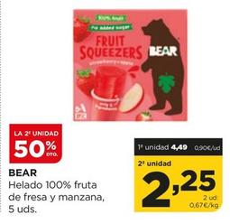 Oferta de Bear - Helado 100% Fruta De Fresa y Manzana por 4,49€ en Alimerka